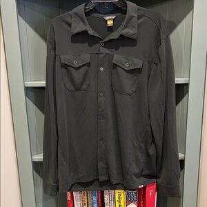 Eddie Bauer Men's Dark Gray Lightweight Shirt, Large